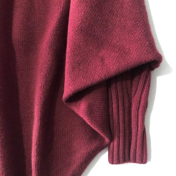 Marciano Womens Red High Neck Batwing Sleeve Cashmere Mid Long Pullover Sweater - Picture 7 of 8